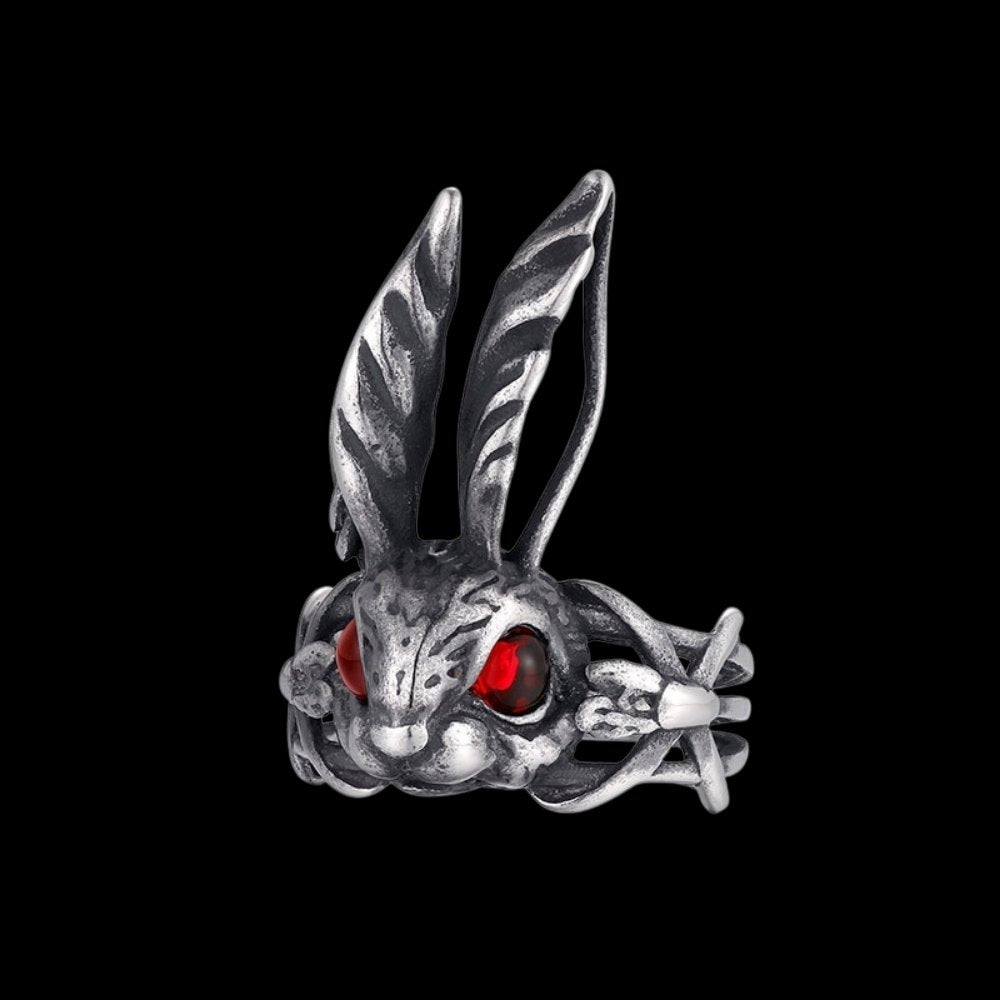 Red Eyes Bunny Ring - Chrome Cult