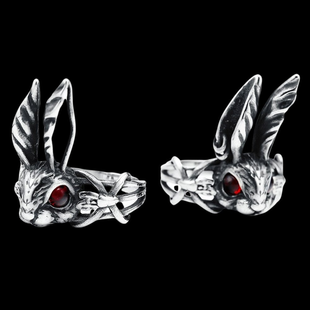 Red Eyes Bunny Ring - Chrome Cult