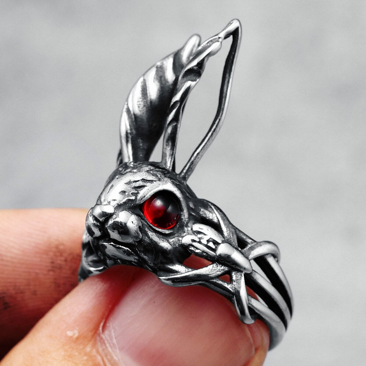 Red Eyes Bunny Ring - Chrome Cult