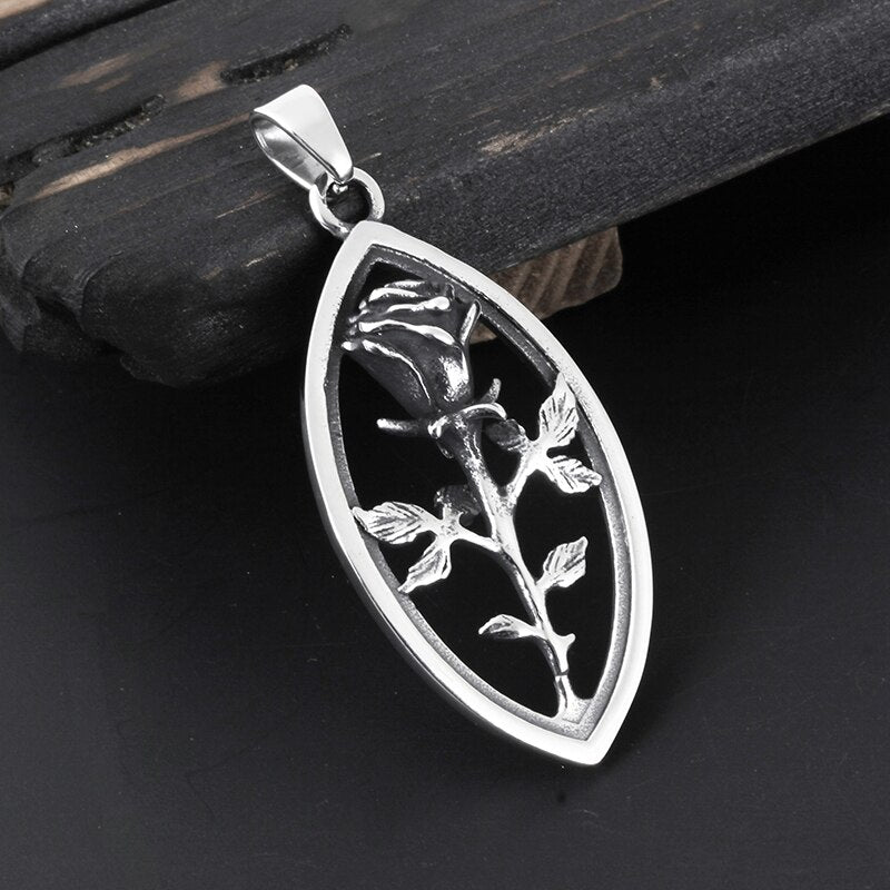 Rose Marquise Pendant - Chrome Cult