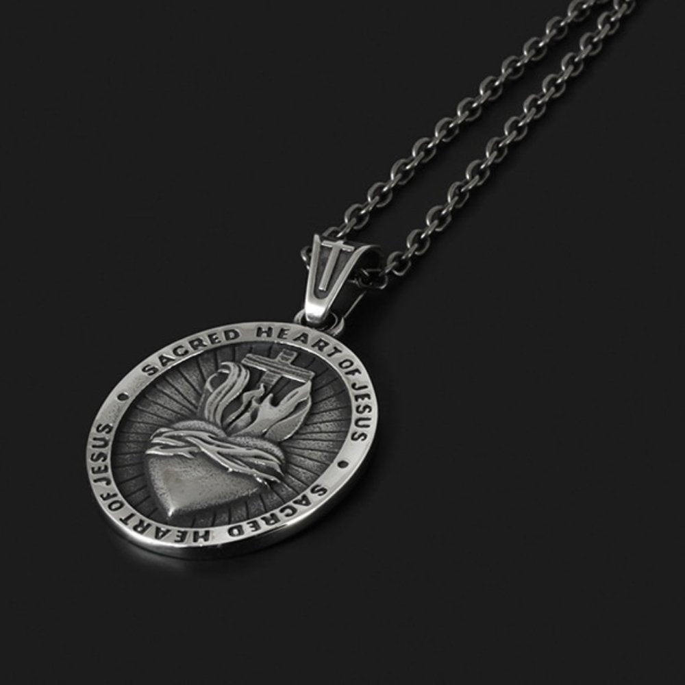 Sacred Heart Of Jesus Pendant - Chrome Cult