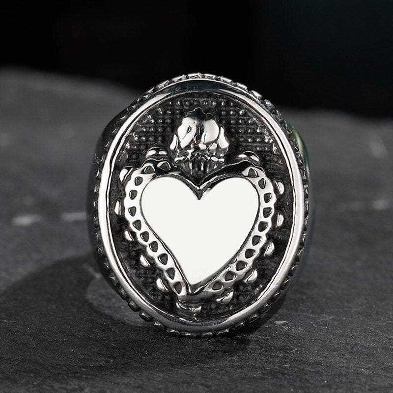 Sacred Heart Of Jesus Ring - Chrome Cult