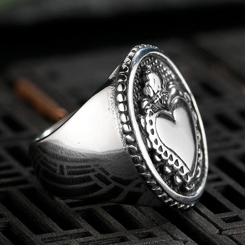 Sacred Heart Of Jesus Ring - Chrome Cult