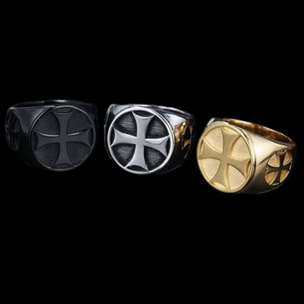 Saint Benedict Cross Ring - Chrome Cult