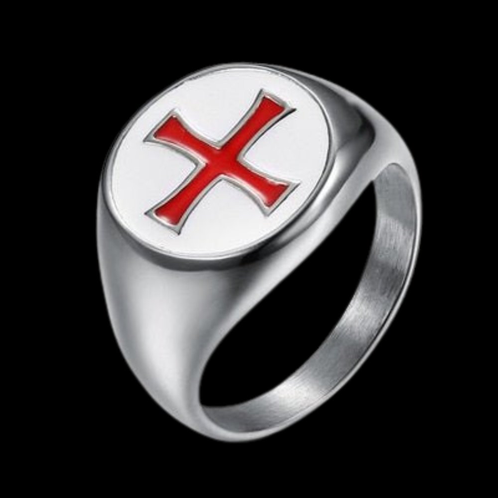 Saint Benedict Red Cross Ring - Chrome Cult