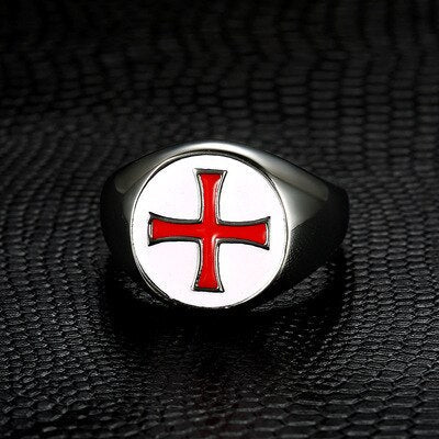 Saint Benedict Red Cross Ring - Chrome Cult