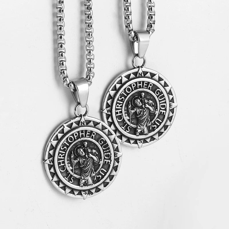 Saint Christopher Guide Us Pendant - Chrome Cult