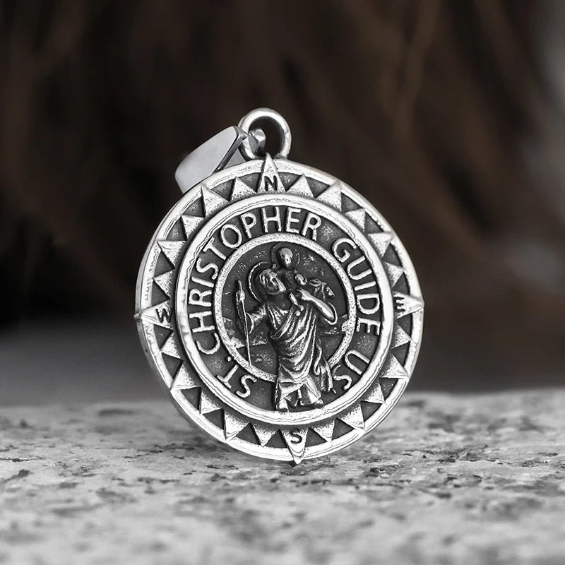 Saint Christopher Guide Us Pendant - Chrome Cult