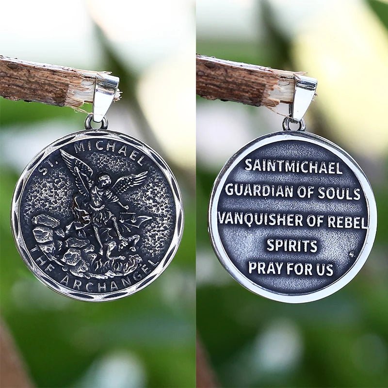 Saint Michael Vanquisher Of Rebel Spirits Pendant - Chrome Cult