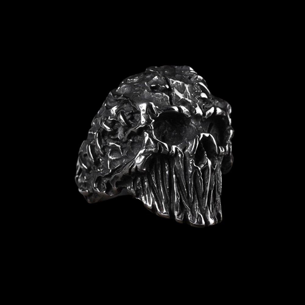 Scar Crack Skull Ring - Chrome Cult