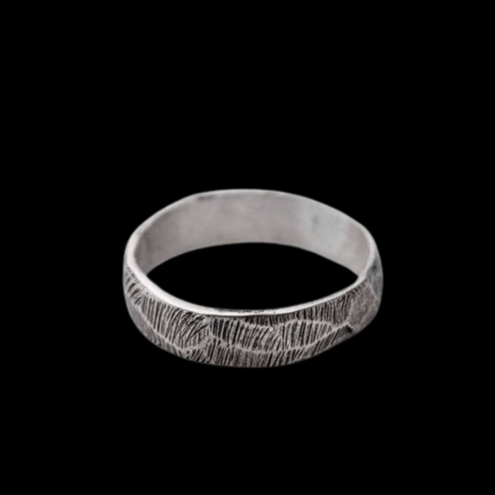 Scratch Stone Texture Ring - Chrome Cult