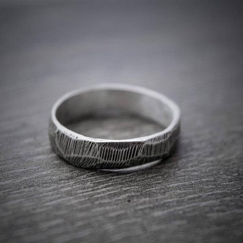 Scratch Stone Texture Ring - Chrome Cult