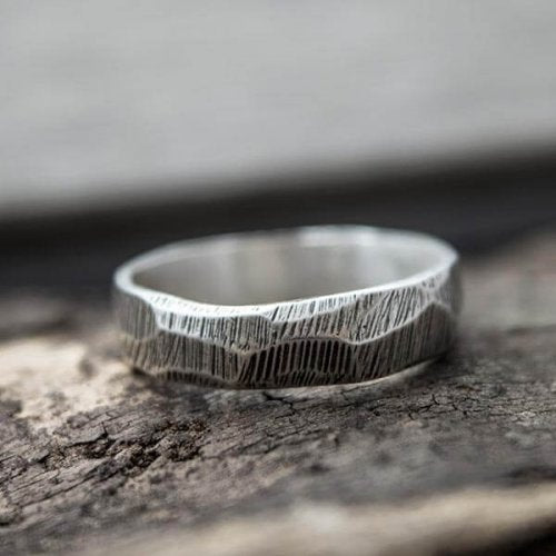 Scratch Stone Texture Ring - Chrome Cult