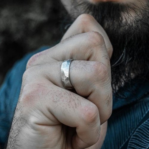 Scratch Stone Texture Ring - Chrome Cult