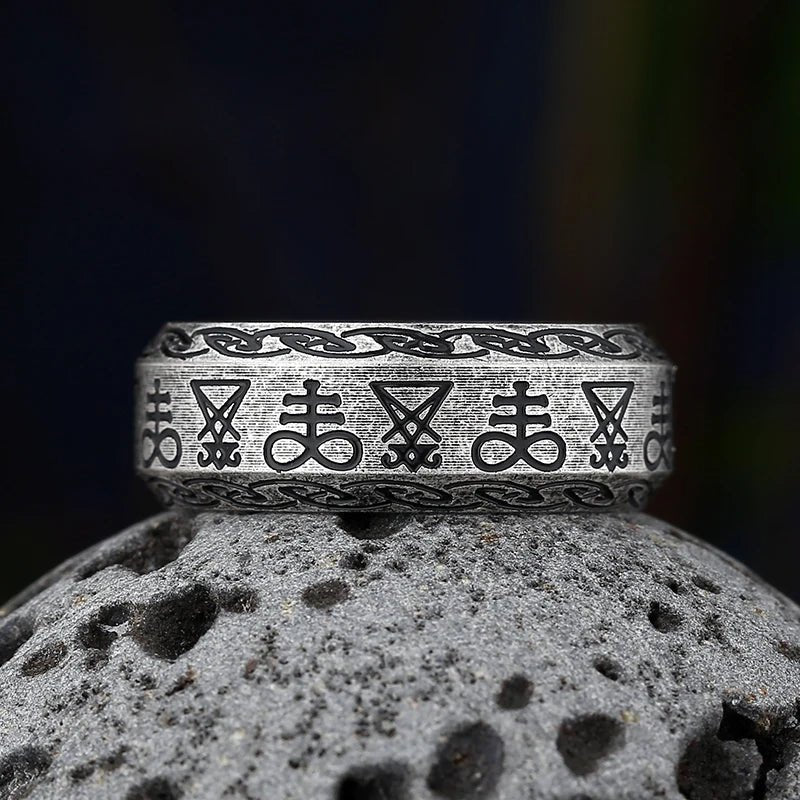 Seal of Satan Eternity Ring - Chrome Cult