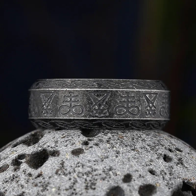 Seal of Satan Eternity Ring - Chrome Cult
