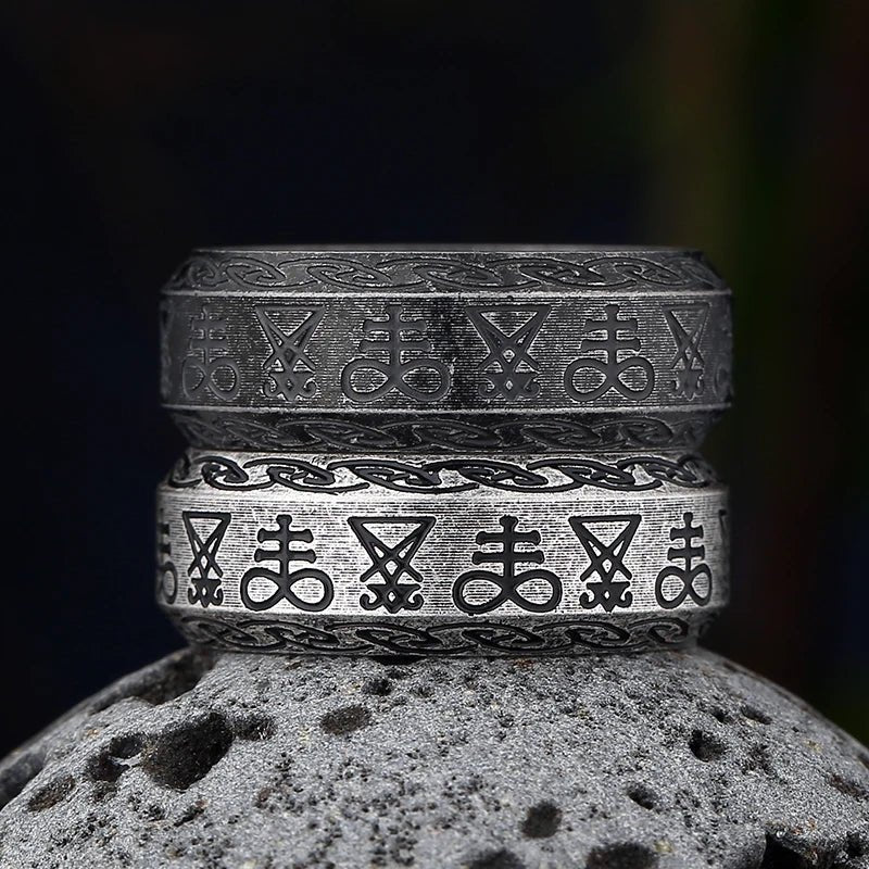 Seal of Satan Eternity Ring - Chrome Cult