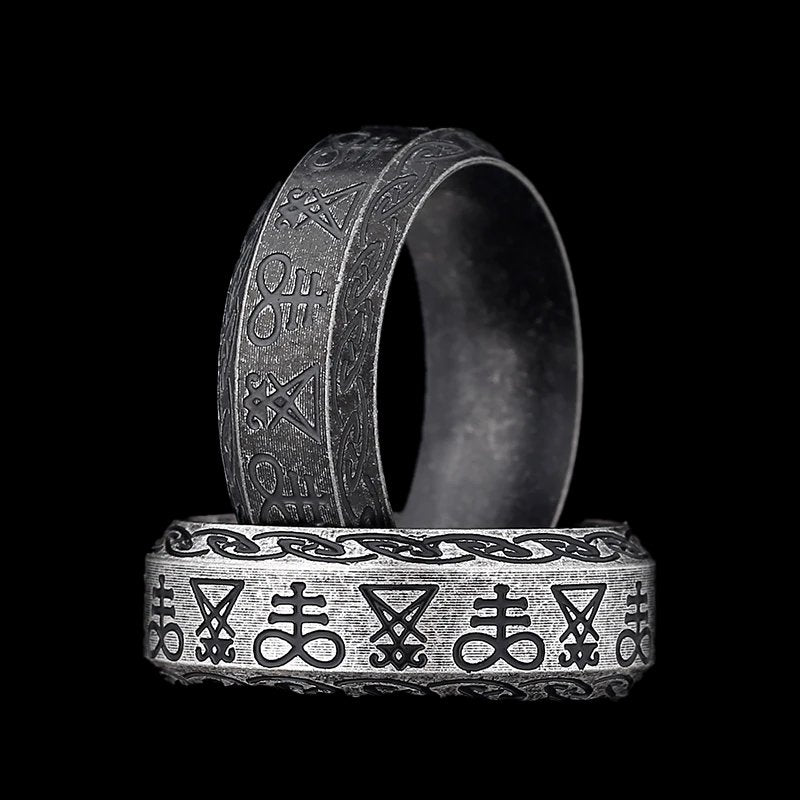 Seal of Satan Eternity Ring - Chrome Cult