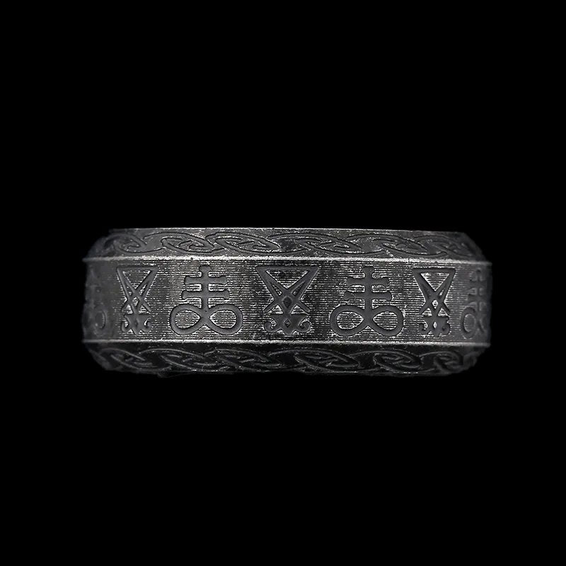 Seal of Satan Eternity Ring - Chrome Cult