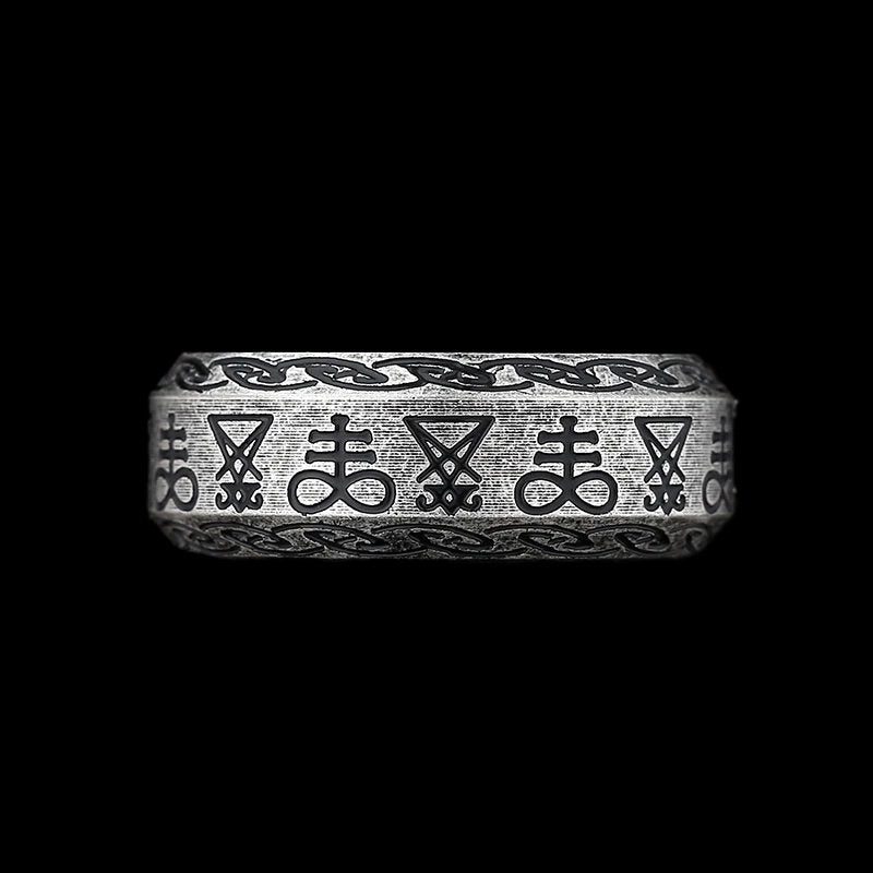 Seal of Satan Eternity Ring - Chrome Cult