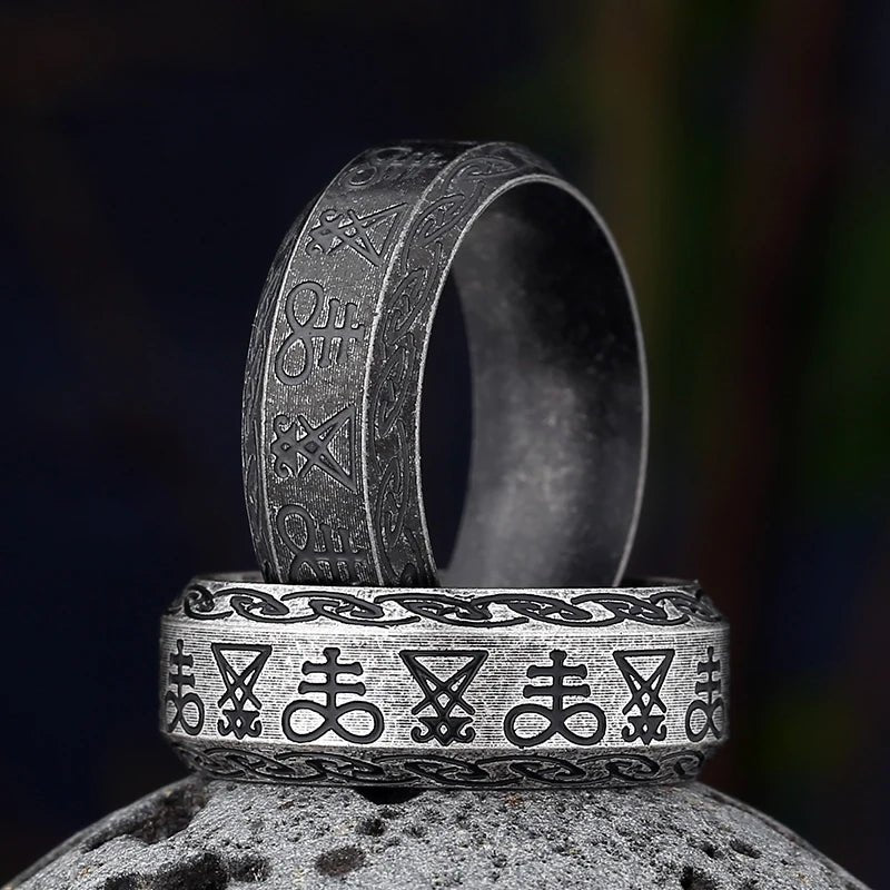 Seal of Satan Eternity Ring - Chrome Cult