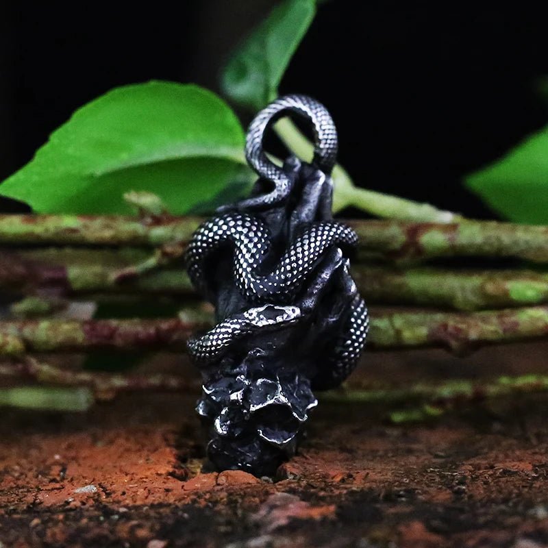 Serpent Of Eden Snake Pendant - Chrome Cult