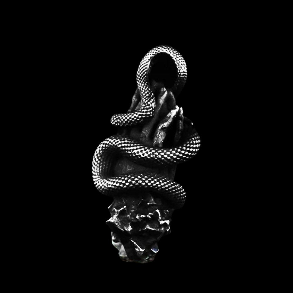 Serpent Of Eden Snake Pendant - Chrome Cult