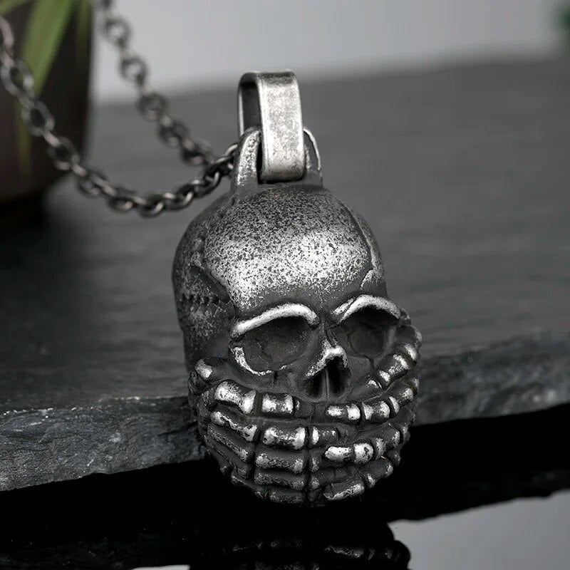 Silence Of The Dead Skull Pendant - Chrome Cult