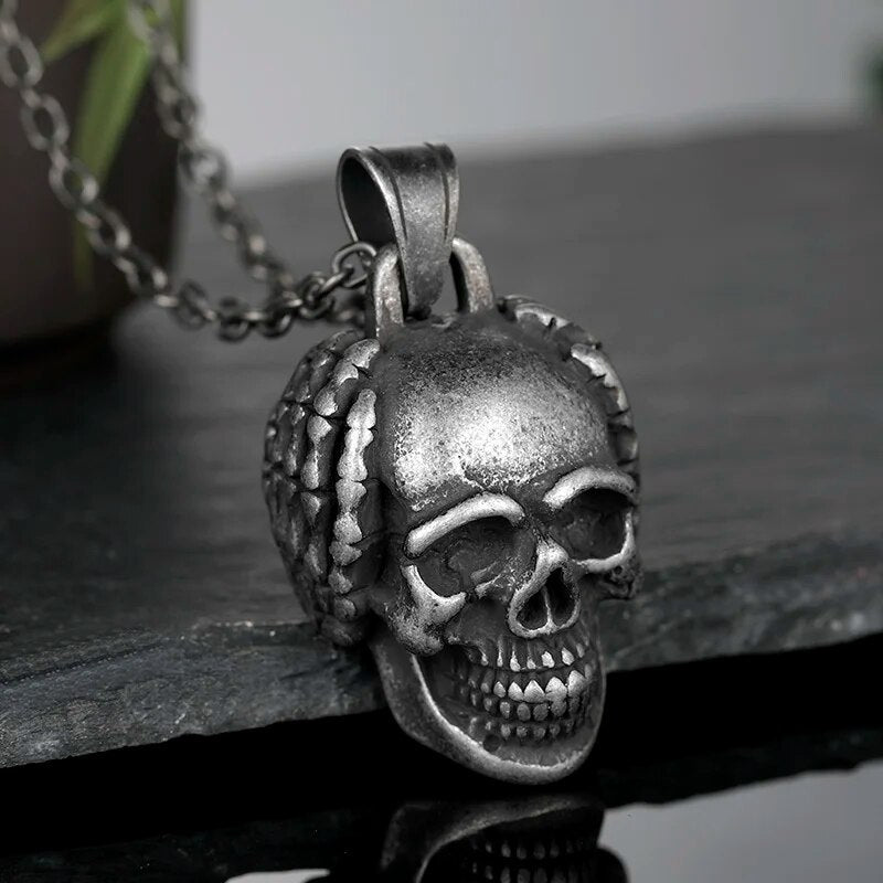 Silence Of The Dead Skull Pendant - Chrome Cult