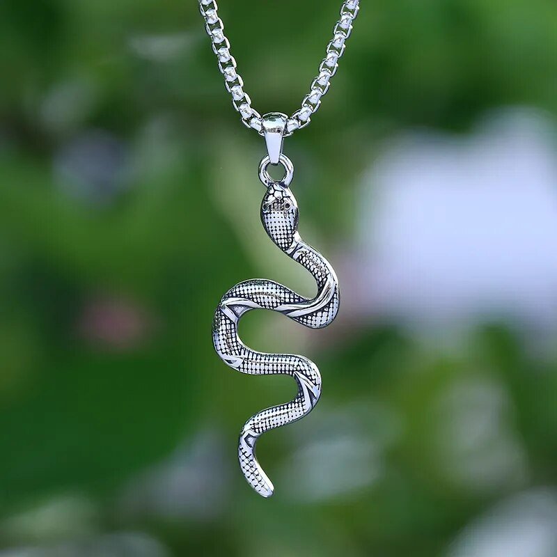 Single Snake Pendant - Chrome Cult