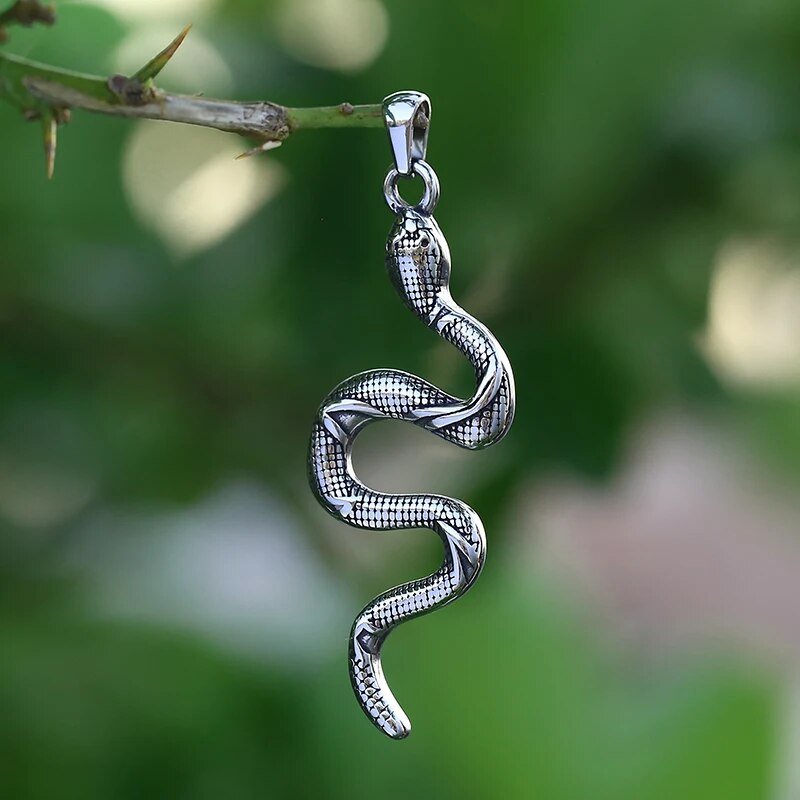 Single Snake Pendant - Chrome Cult