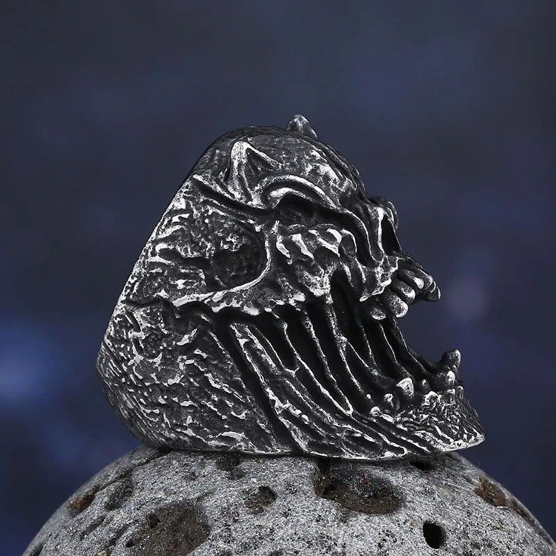 Sinners From Hell Skull Ring - Chrome Cult