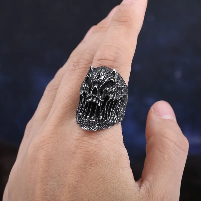 Sinners From Hell Skull Ring - Chrome Cult