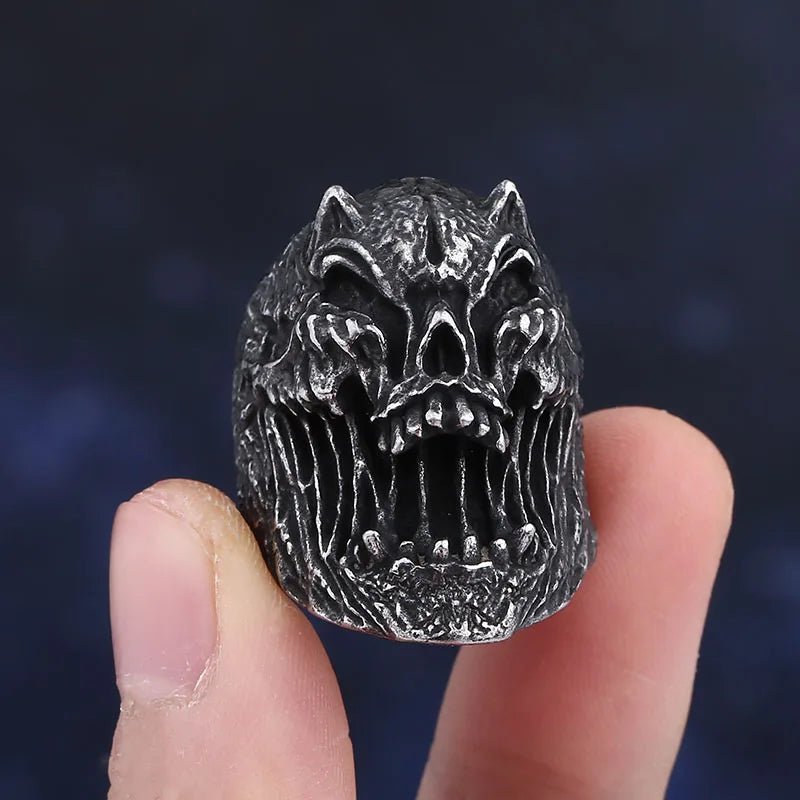 Sinners From Hell Skull Ring - Chrome Cult