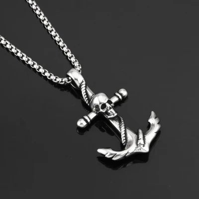 Skull Anchor Pendant - Chrome Cult