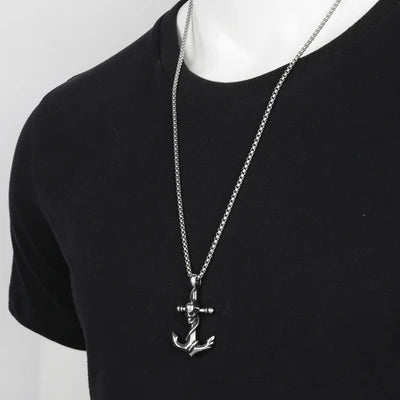 Skull Anchor Pendant - Chrome Cult