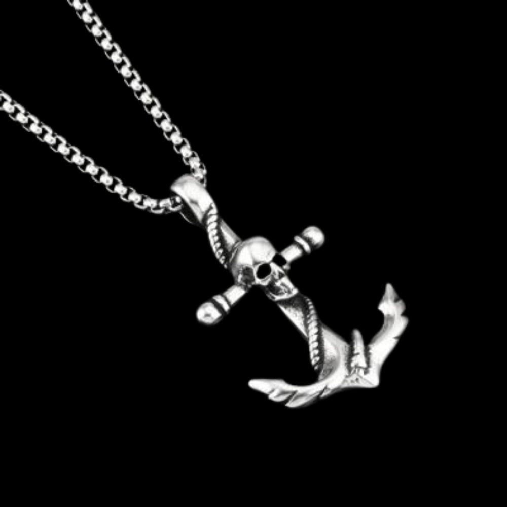 Skull Anchor Pendant - Chrome Cult