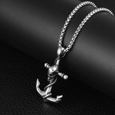 Skull Anchor Pendant - Chrome Cult