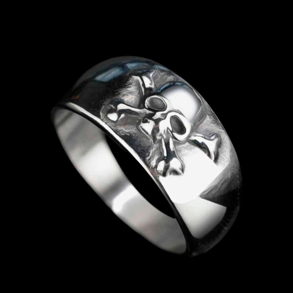 Skull And Crossbones Ring - Chrome Cult