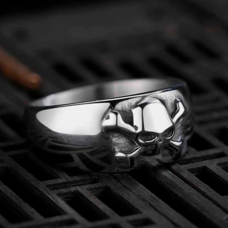 Skull And Crossbones Ring - Chrome Cult