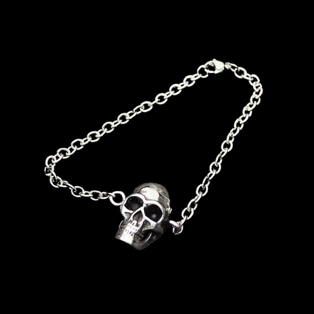 Skull Cable Bracelet - Chrome Cult