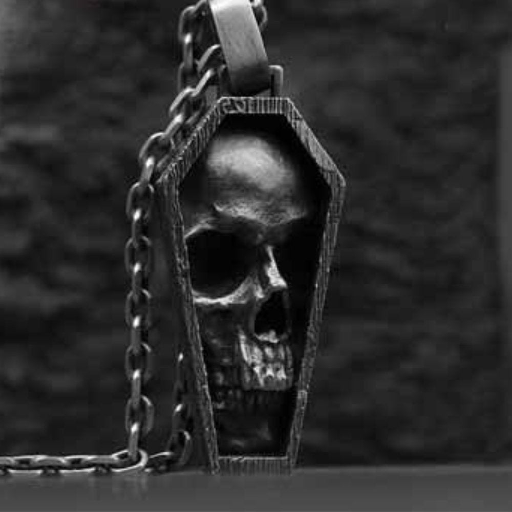 Skull Coffin Pendant - Chrome Cult