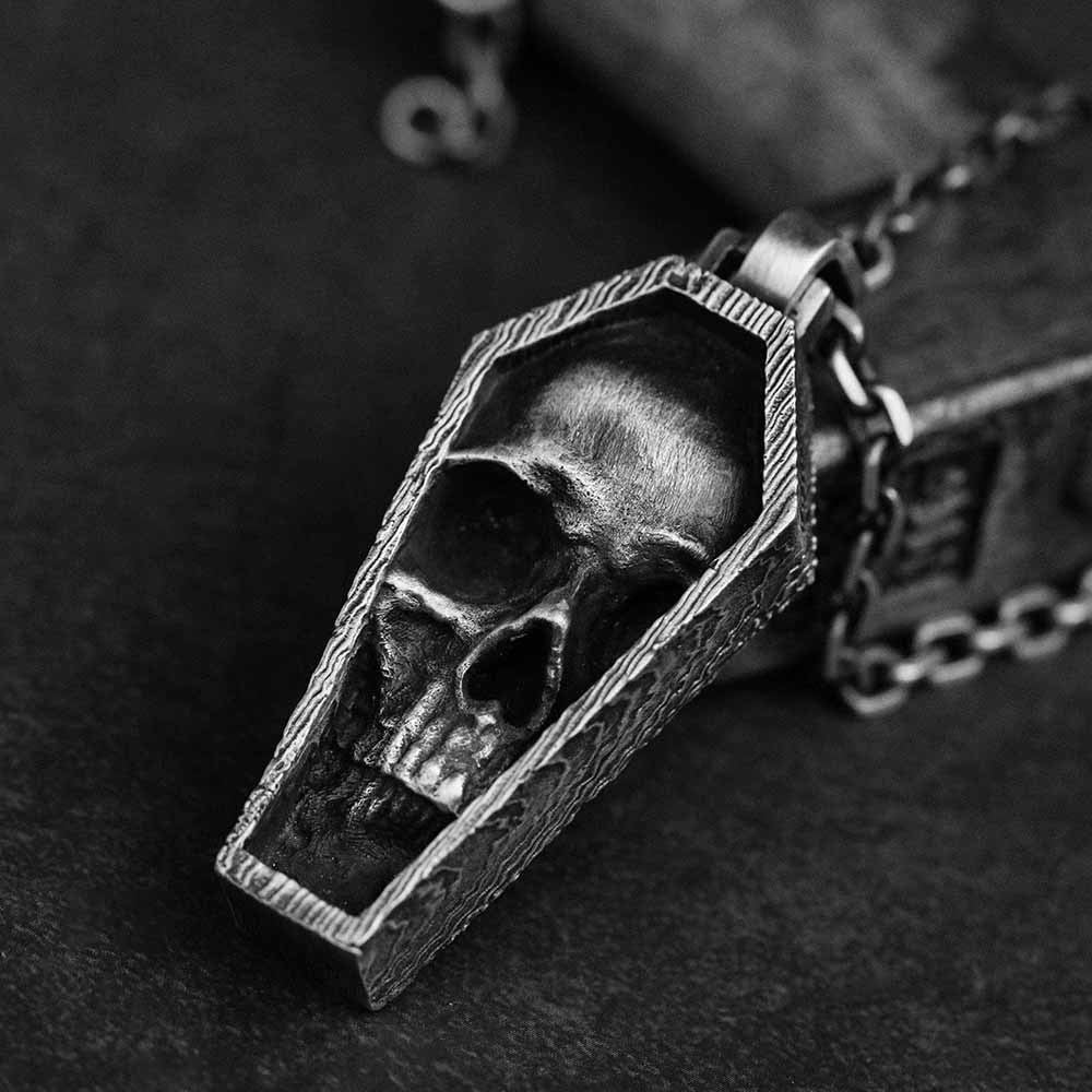 Skull Coffin Pendant - Chrome Cult