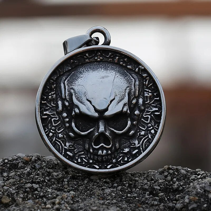 Skull Coin Pendant - Chrome Cult