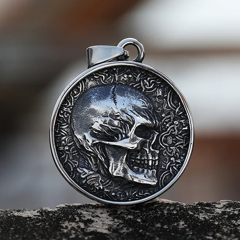 Skull Coin Pendant - Chrome Cult