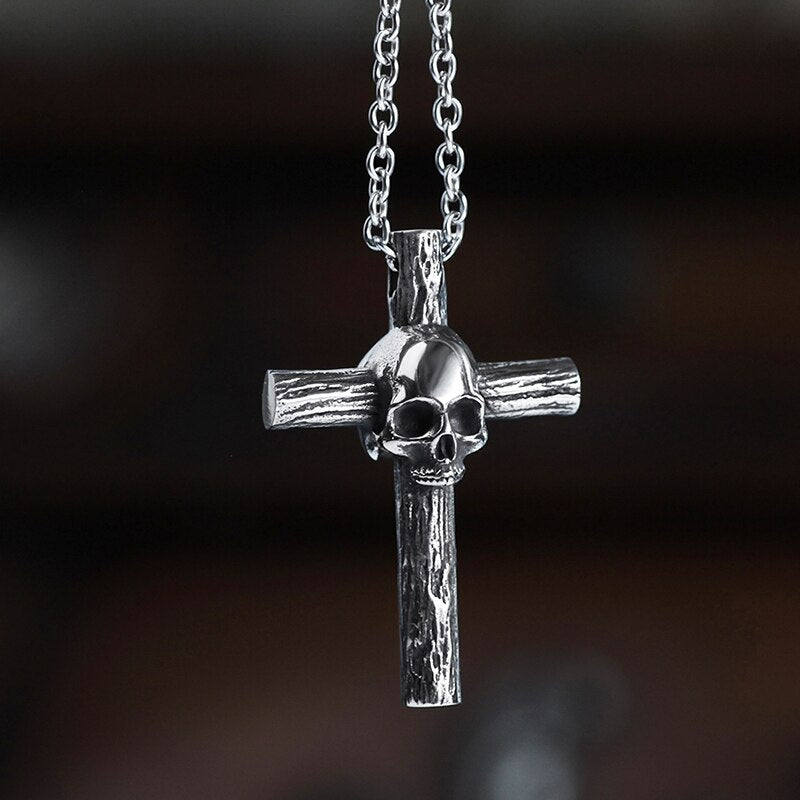 Skull Cross Pendant - Chrome Cult