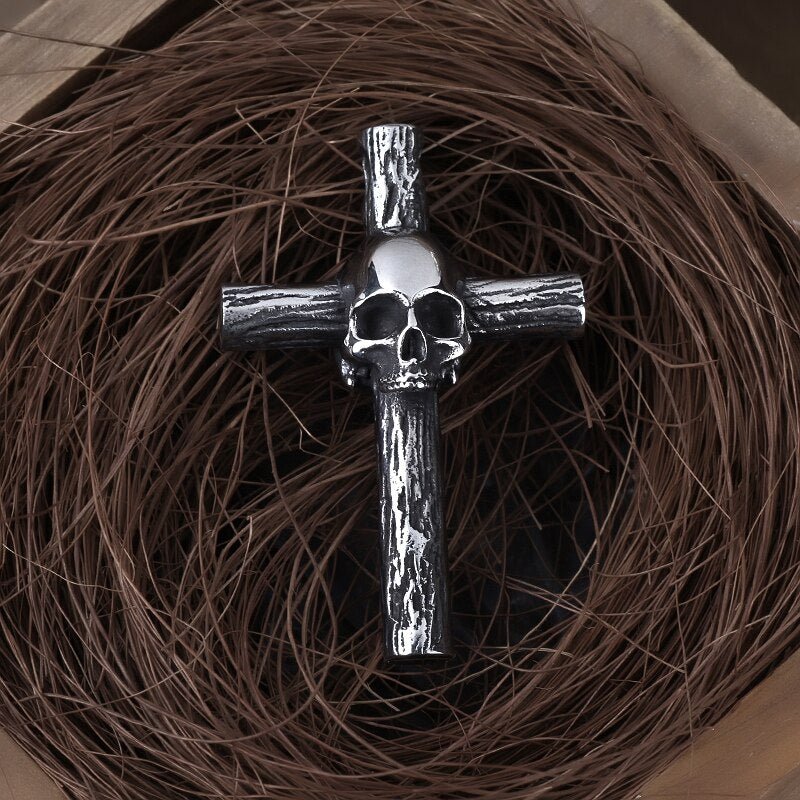 Skull Cross Pendant - Chrome Cult