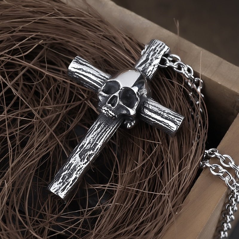 Skull Cross Pendant - Chrome Cult