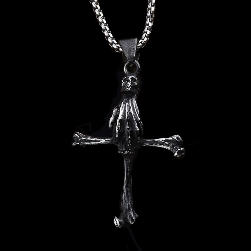 Skull Crossbone Of Death Pendant - Chrome Cult