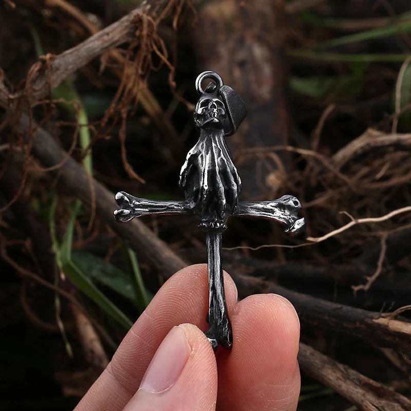 Skull Crossbone Of Death Pendant - Chrome Cult